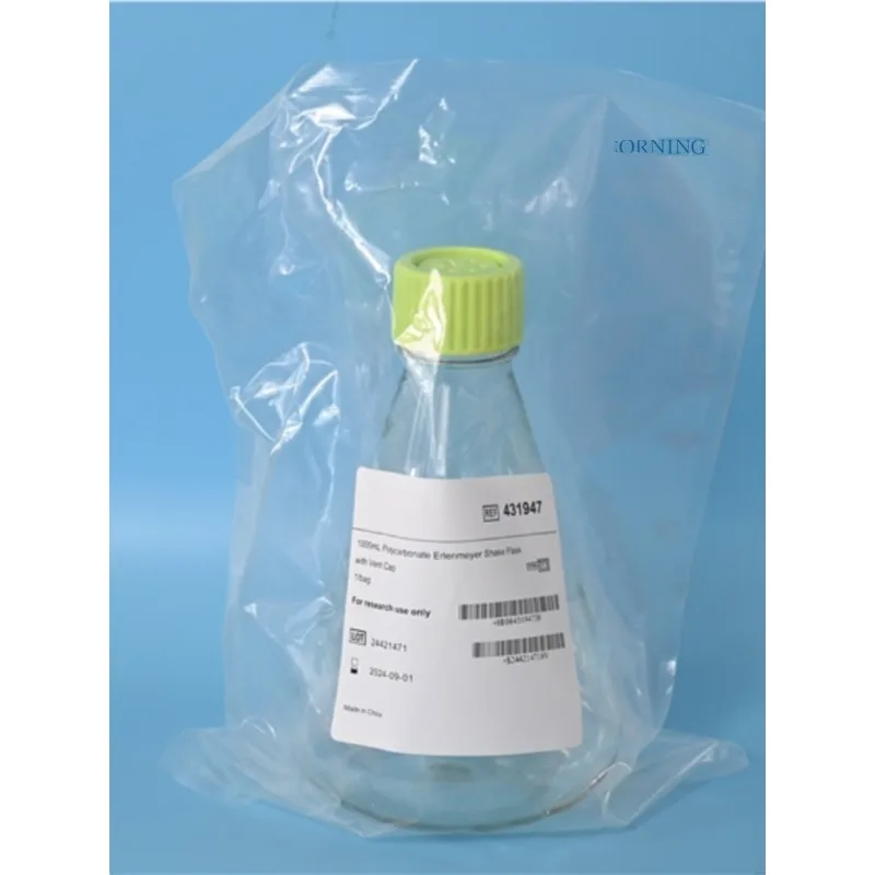125ml 500ml 1000ml Corning Cell Culture Flask Triangular Flask Green Breathable Cap Bottles Lab Sterile Flask Polycarbonate